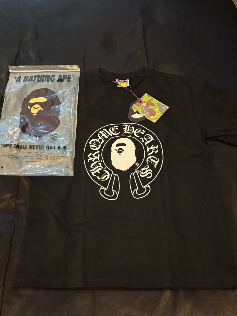 A Bathing Ape x Chrome Hearts Black Logo Tee